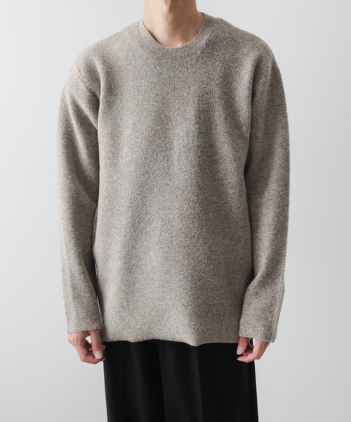ATTACHMENT（アタッチメント）の「ブークレ ダブルフェイス クルーネックニット / WO/NY LOOP YARN×PE DOUBLE FACE KNIT PULLOVER（Tシャツ/カットソー・メンズ・ブラック/ベージュ/イエロー/ホワイト・2/1/3）」の16枚目の写真