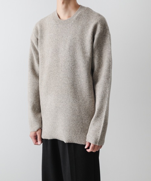ATTACHMENT（アタッチメント）の「ブークレ ダブルフェイス クルーネックニット / WO/NY LOOP YARN×PE DOUBLE FACE KNIT PULLOVER（Tシャツ/カットソー・メンズ・ブラック/ベージュ/イエロー/ホワイト・2/1/3）」の17枚目の写真