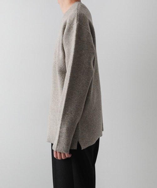 ATTACHMENT（アタッチメント）の「ブークレ ダブルフェイス クルーネックニット / WO/NY LOOP YARN×PE DOUBLE FACE KNIT PULLOVER（Tシャツ/カットソー・メンズ・ブラック/ベージュ/イエロー/ホワイト・2/1/3）」の18枚目の写真