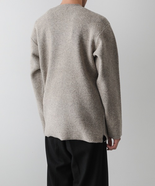 ATTACHMENT（アタッチメント）の「ブークレ ダブルフェイス クルーネックニット / WO/NY LOOP YARN×PE DOUBLE FACE KNIT PULLOVER（Tシャツ/カットソー・メンズ・ブラック/ベージュ/イエロー/ホワイト・2/1/3）」の19枚目の写真