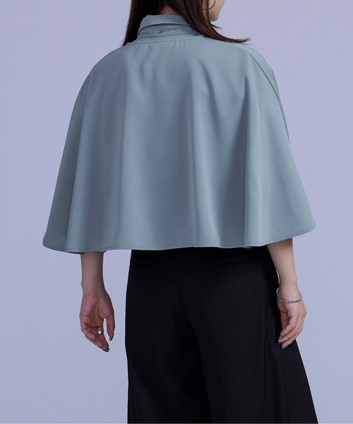 Ellno Loset（エルノロゼット）の「2wayケープ付きシャツ（シャツ/ブラウス・メンズ・オフホワイト/ブルーグレー・MEDIUM/LARGE）」の16枚目の写真