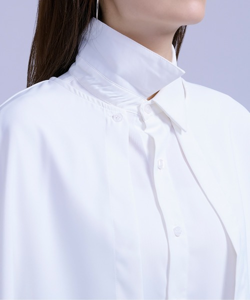 Ellno Loset（エルノロゼット）の「2wayケープ付きシャツ（シャツ/ブラウス・メンズ・オフホワイト/ブルーグレー・MEDIUM/LARGE）」の8枚目の写真