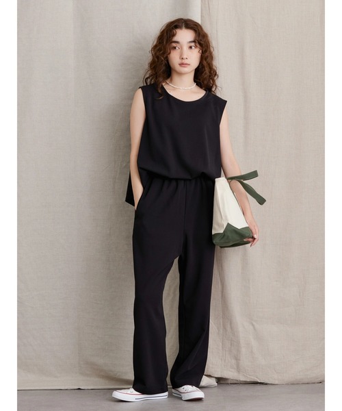 AMERICAN HOLIC(アメリカンホリック)の「ラクラクオールインワン(つなぎ/オールインワン・レディース・ブラック/モカ・M/L)」の10枚目の写真