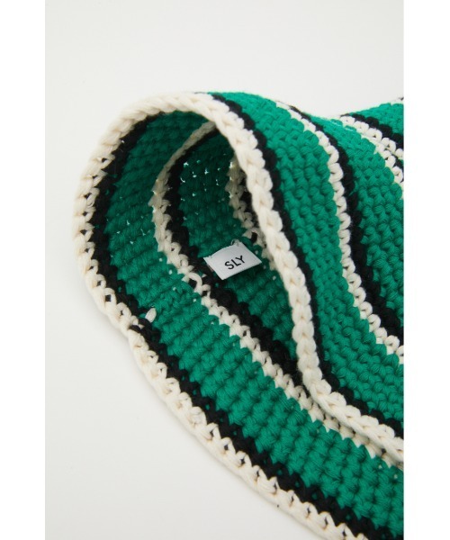 SLY(スライ)の「BORDER KNIT HAT ボーダー ニット ハット(ハット・レディース・グリーン/ベージュ・FREE)」の18枚目の写真