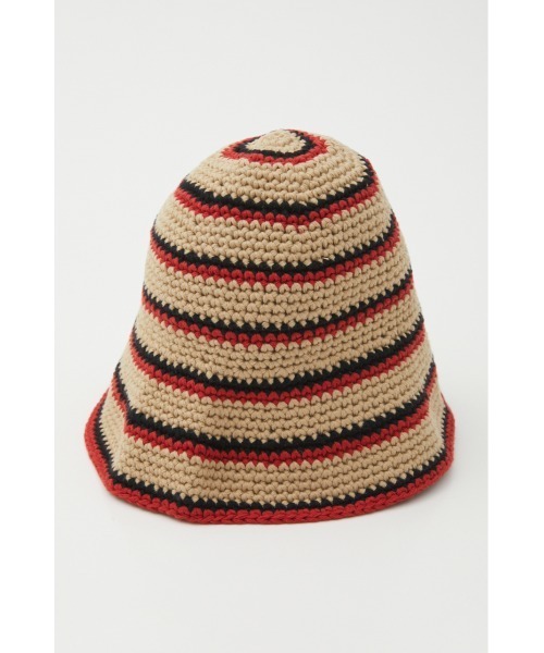 SLY(スライ)の「BORDER KNIT HAT ボーダー ニット ハット(ハット・レディース・グリーン/ベージュ・FREE)」の3枚目の写真