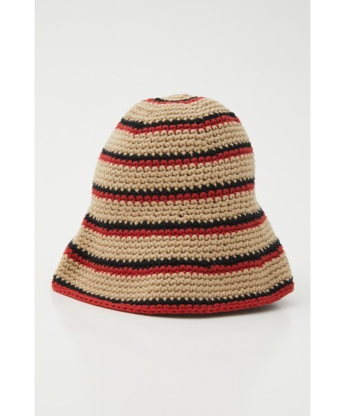 SLY(スライ)の「BORDER KNIT HAT ボーダー ニット ハット(ハット・レディース・グリーン/ベージュ・FREE)」の4枚目の写真