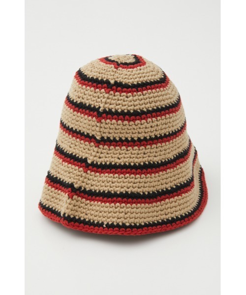 SLY(スライ)の「BORDER KNIT HAT ボーダー ニット ハット(ハット・レディース・グリーン/ベージュ・FREE)」の5枚目の写真