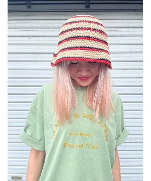 SLY(スライ)の「BORDER KNIT HAT ボーダー ニット ハット(ハット・レディース・グリーン/ベージュ・FREE)」の21枚目の写真