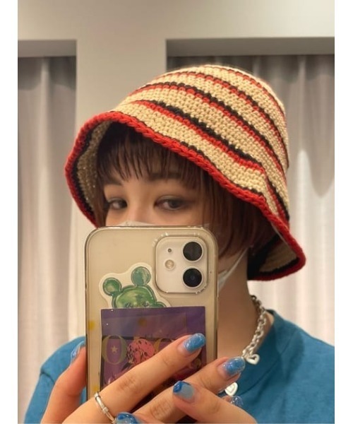 SLY(スライ)の「BORDER KNIT HAT ボーダー ニット ハット(ハット・レディース・グリーン/ベージュ・FREE)」の22枚目の写真