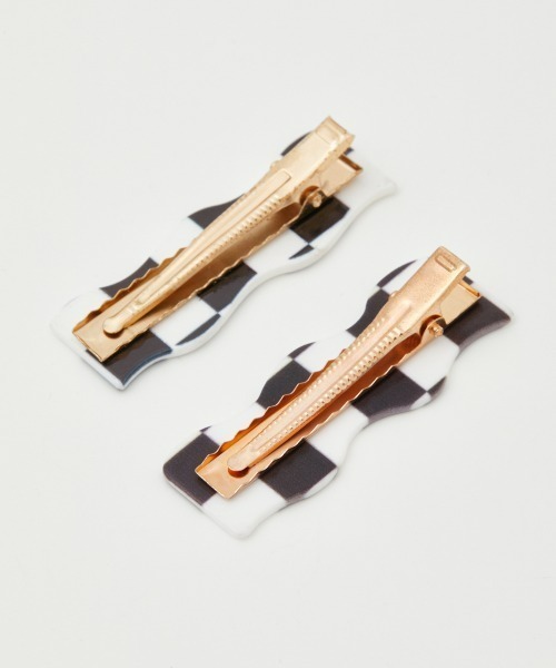 RODEO CROWNS WIDE BOWL（ロデオクラウンズワイドボウル）の「チェッカーフラッグヘアクリップ（バレッタ/ヘアクリップ・レディース・ブルー系その他/ブラック系その他/ピンク系その他・FREE）」の7枚目の写真