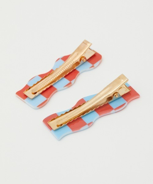 RODEO CROWNS WIDE BOWL（ロデオクラウンズワイドボウル）の「チェッカーフラッグヘアクリップ（バレッタ/ヘアクリップ・レディース・ブルー系その他/ブラック系その他/ピンク系その他・FREE）」の8枚目の写真