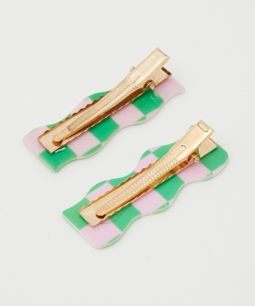 RODEO CROWNS WIDE BOWL（ロデオクラウンズワイドボウル）の「チェッカーフラッグヘアクリップ（バレッタ/ヘアクリップ・レディース・ブルー系その他/ブラック系その他/ピンク系その他・FREE）」の10枚目の写真