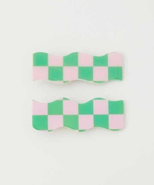 RODEO CROWNS WIDE BOWL（ロデオクラウンズワイドボウル）の「チェッカーフラッグヘアクリップ（バレッタ/ヘアクリップ・レディース・ブルー系その他/ブラック系その他/ピンク系その他・FREE）」の12枚目の写真
