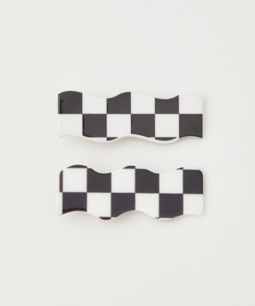 RODEO CROWNS WIDE BOWL（ロデオクラウンズワイドボウル）の「チェッカーフラッグヘアクリップ（バレッタ/ヘアクリップ・レディース・ブルー系その他/ブラック系その他/ピンク系その他・FREE）」の13枚目の写真