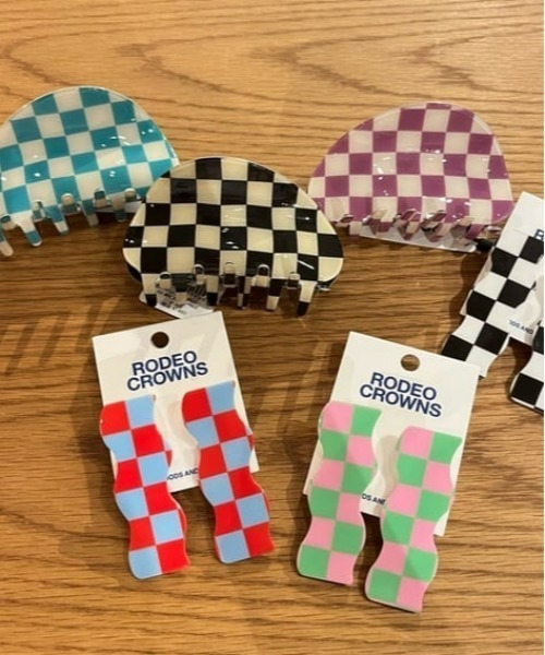 RODEO CROWNS WIDE BOWL（ロデオクラウンズワイドボウル）の「チェッカーフラッグヘアクリップ（バレッタ/ヘアクリップ・レディース・ブルー系その他/ブラック系その他/ピンク系その他・FREE）」の20枚目の写真