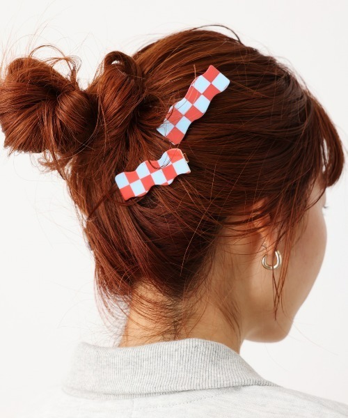 RODEO CROWNS WIDE BOWL（ロデオクラウンズワイドボウル）の「チェッカーフラッグヘアクリップ（バレッタ/ヘアクリップ・レディース・ブルー系その他/ブラック系その他/ピンク系その他・FREE）」の15枚目の写真