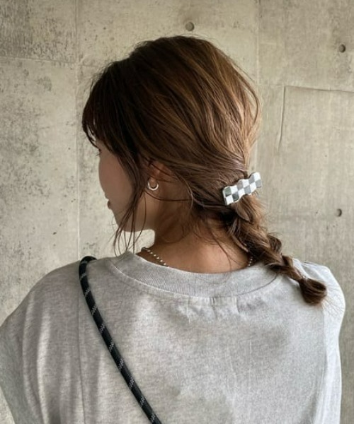 RODEO CROWNS WIDE BOWL（ロデオクラウンズワイドボウル）の「チェッカーフラッグヘアクリップ（バレッタ/ヘアクリップ・レディース・ブルー系その他/ブラック系その他/ピンク系その他・FREE）」の5枚目の写真