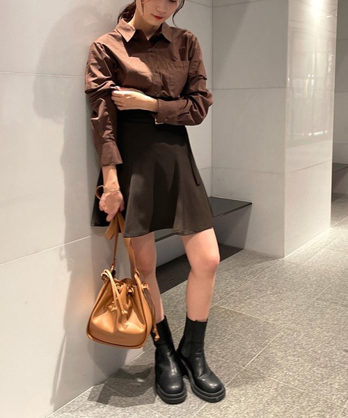 one after another NICE CLAUP（ワンアフターアナザーナイスクラップ）の「袖が取り外せる マルチWAY半袖シャツ（シャツ/ブラウス・レディース・サックスブルー系/オフホワイト/ブラウン/ベージュ・FREE）」の8枚目の写真