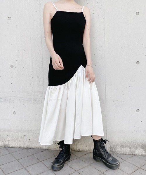 lilLilly(リルリリー)の「アシンメトリーリブキャミドレス lilLilly(リルリリー)の「アシンメトリーリブキャミドレス
