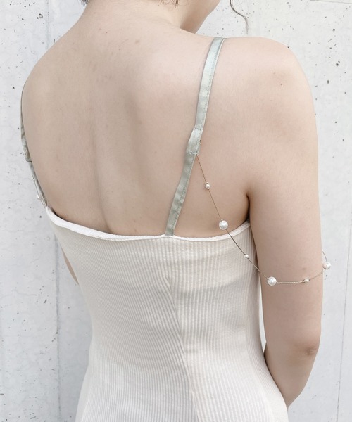 lilLilly（リルリリー）の「アシンメトリーリブキャミドレス（ワンピース・レディース・アイボリー/ブラック/ブルー・FREE）」の6枚目の写真