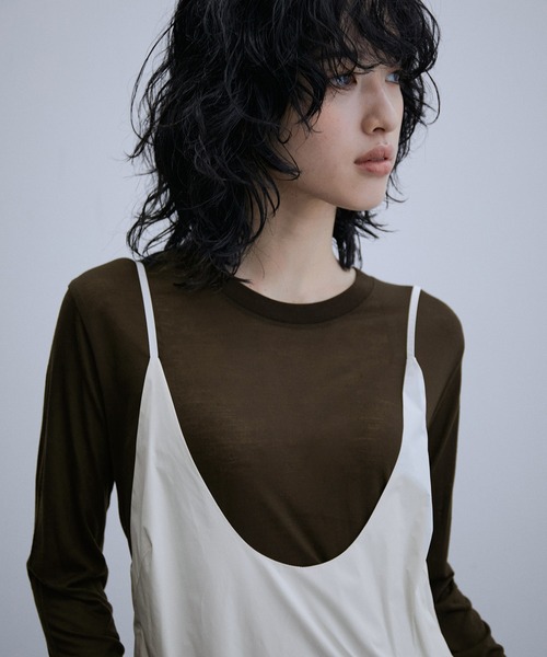 BASERANGE(ベースレンジ)の「【Baserange】LONG SLEEVE TEE(Tシャツ/カットソー・レディース・ブラック/スミクロ/ブラウン系その他/ベージュ・S)」の19枚目の写真