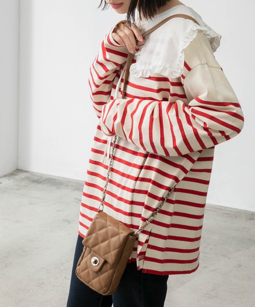 BONLECILL（ボンルシール）の「キルティング チェーンミニショルダーバッグ（ショルダーバッグ・レディース・ブラック/ベージュ/ブラウン/キャメル・FREE）」の12枚目の写真