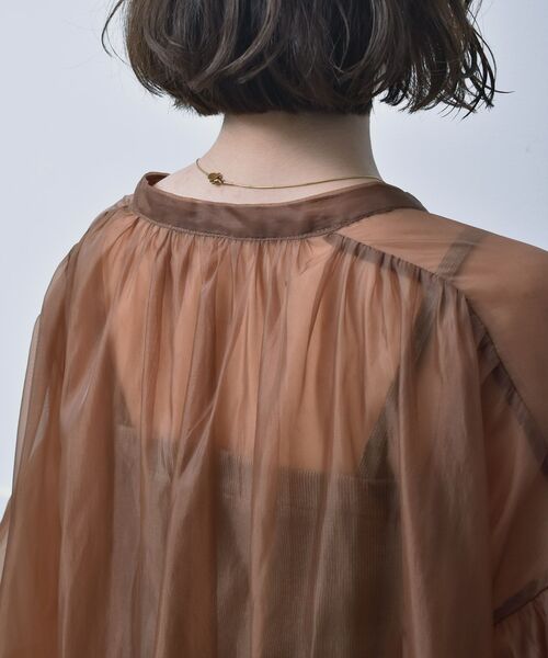 RETRO GIRL（レトロガール）の「袖バルーンオーガンジーBL（シャツ/ブラウス・レディース・ライトグレー/ブラウン/グリーン・FREE）」の22枚目の写真