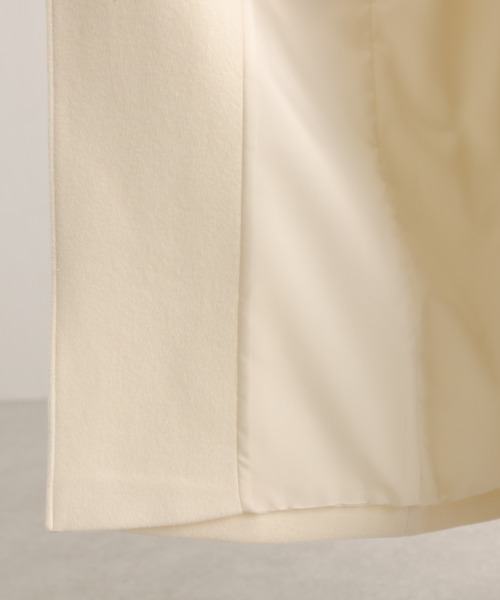 COLLAGE GALLARDAGALANTE（コラージュガリャルダガランテ）の「希少素材を使用した/タスマニアウール/エアリーロングチェスターコート（チェスターコート・レディース・ホワイト/グリーン・FREE）」の9枚目の写真