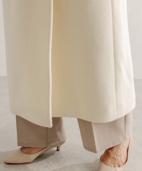 COLLAGE GALLARDAGALANTE（コラージュガリャルダガランテ）の「希少素材を使用した/タスマニアウール/エアリーロングチェスターコート（チェスターコート・レディース・ホワイト/グリーン・FREE）」の14枚目の写真