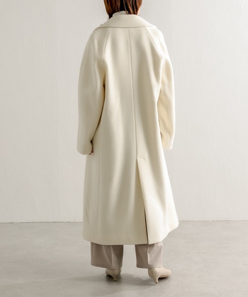 COLLAGE GALLARDAGALANTE（コラージュガリャルダガランテ）の「希少素材を使用した/タスマニアウール/エアリーロングチェスターコート（チェスターコート・レディース・ホワイト/グリーン・FREE）」の20枚目の写真
