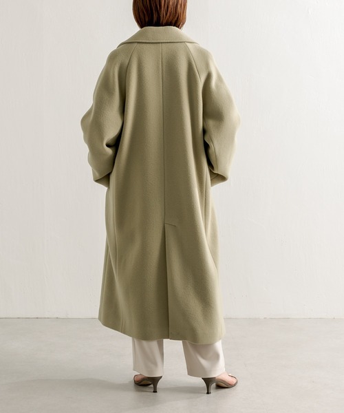 COLLAGE GALLARDAGALANTE（コラージュガリャルダガランテ）の「希少素材を使用した/タスマニアウール/エアリーロングチェスターコート（チェスターコート・レディース・ホワイト/グリーン・FREE）」の21枚目の写真