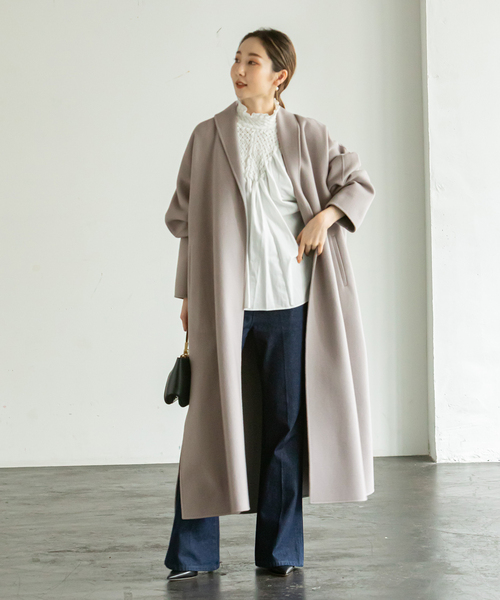 NOBLE ノーブル W/Ny リバーオーバーカラーコート その他 