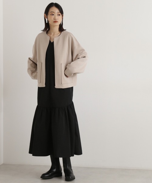 NATURAL BEAUTY BASIC（ナチュラルビューティーベーシック）の「フォルムカットブルゾン（ブルゾン・レディース・ブラック/ベージュ系その他2・SMALL/MEDIUM）」の16枚目の写真