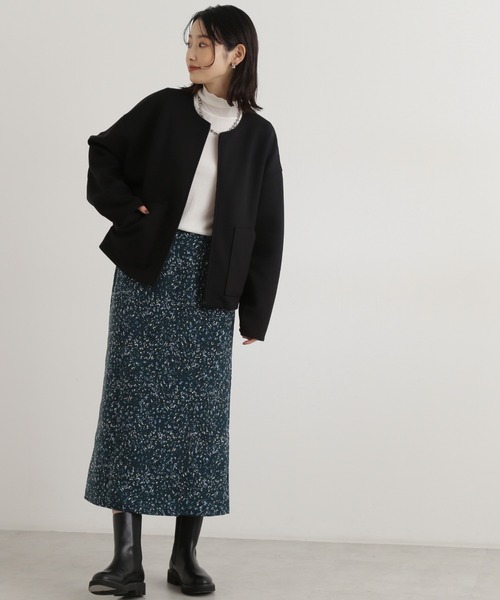 NATURAL BEAUTY BASIC（ナチュラルビューティーベーシック）の「フォルムカットブルゾン（ブルゾン・レディース・ブラック/ベージュ系その他2・SMALL/MEDIUM）」の8枚目の写真