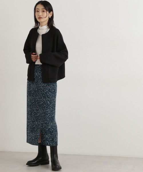 NATURAL BEAUTY BASIC（ナチュラルビューティーベーシック）の「フォルムカットブルゾン（ブルゾン・レディース・ブラック/ベージュ系その他2・SMALL/MEDIUM）」の7枚目の写真