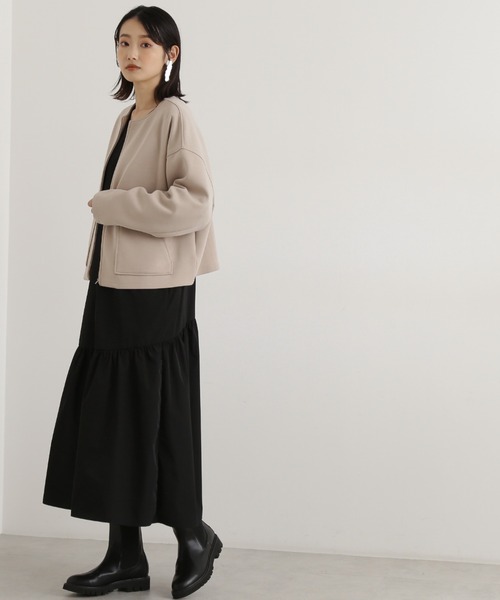 NATURAL BEAUTY BASIC（ナチュラルビューティーベーシック）の「フォルムカットブルゾン（ブルゾン・レディース・ブラック/ベージュ系その他2・SMALL/MEDIUM）」の17枚目の写真