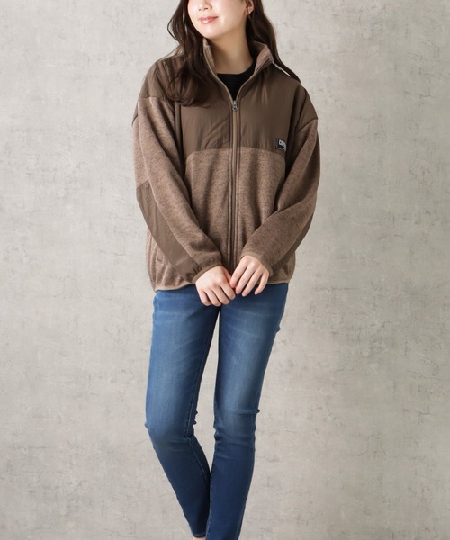 CONVERSE(コンバース)の「CONVERSE コンバース ニットフリーススタンドジップジャケット(その他アウター・レディース・ブラック/グレー/ブラウン/グリーン・M/L)」の7枚目の写真