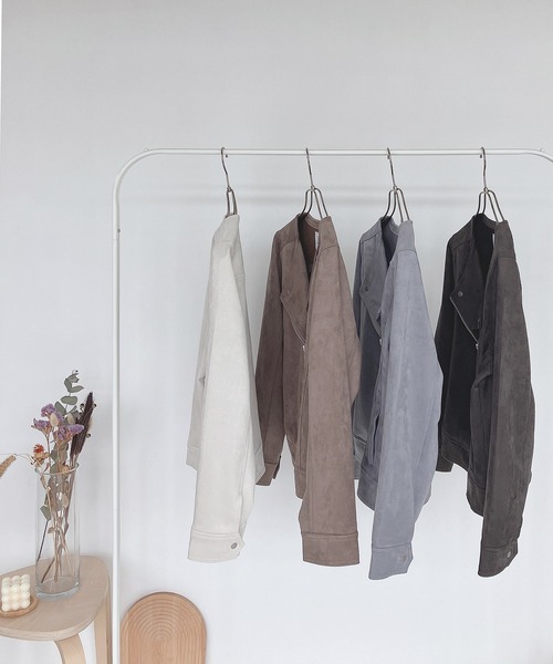 AS KNOW AS plus（アズノゥアズプラス）の「♪ポンチでライダースジャケット（ライダースジャケット・レディース・ブルー/アイボリー/モカ/スミクロ/ピンク/ライトブラウン・FREE）」の19枚目の写真