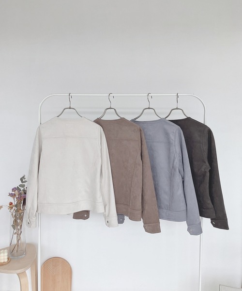 AS KNOW AS plus（アズノゥアズプラス）の「♪ポンチでライダースジャケット（ライダースジャケット・レディース・ブルー/アイボリー/モカ/スミクロ/ピンク/ライトブラウン・FREE）」の16枚目の写真