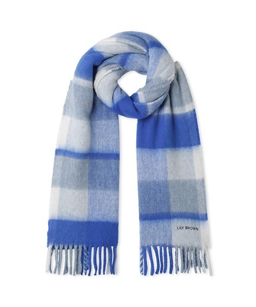 LILY BROWN（リリーブラウン）の「フリンジチェックストール（ストール