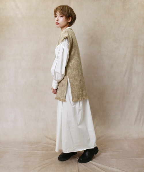 Lull（ルル）の「【Lull / ルル】フリンジツイードベスト（ベスト・レディース・アイボリー/ベージュ/ブラック・ONESIZE）」の16枚目の写真