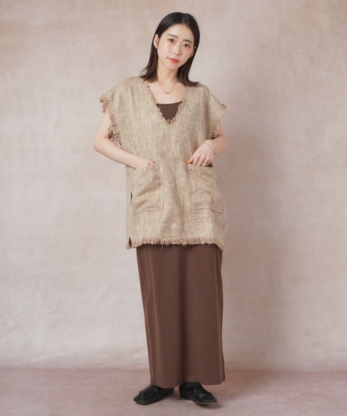 Lull（ルル）の「【Lull / ルル】フリンジツイードベスト（ベスト・レディース・アイボリー/ベージュ/ブラック・ONESIZE）」の20枚目の写真