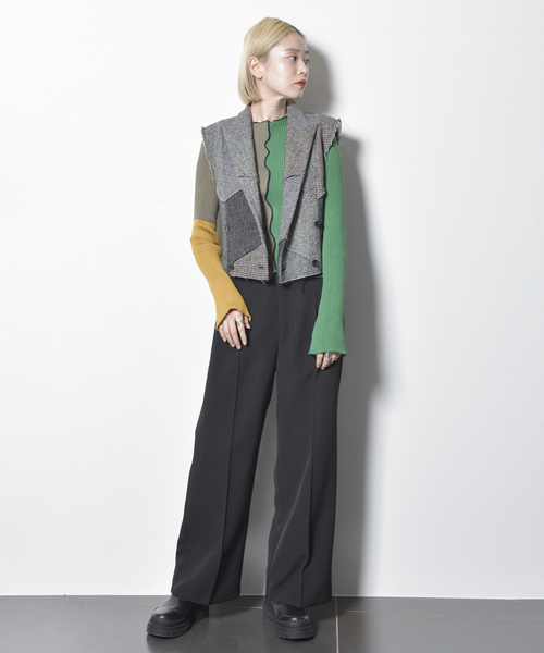 CITYSHOP(シティーショップ)の「PINTUCK WIDE パンツ(その他パンツ・レディース・ブラック/ピンク・38/36)」の5枚目の写真