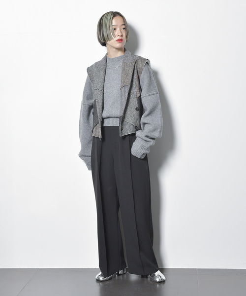 CITYSHOP(シティーショップ)の「PINTUCK WIDE パンツ(その他パンツ・レディース・ブラック/ピンク・38/36)」の6枚目の写真