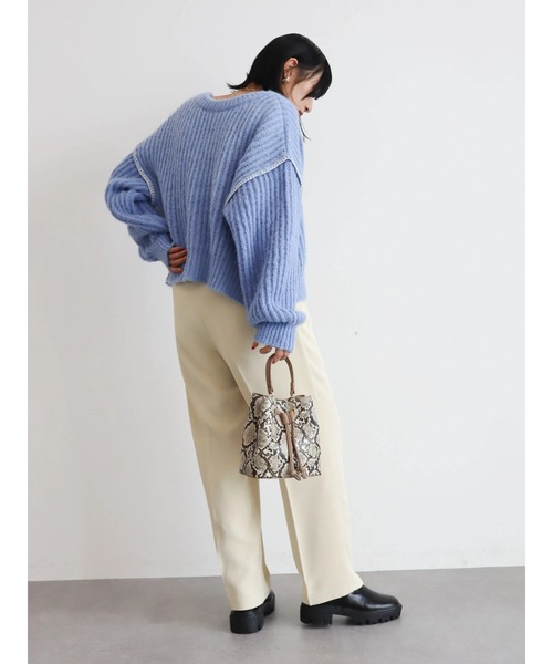 KBF（ケイビーエフ）の「KBF ハンドステッチカーディガン（カーディガン/ボレロ・レディース・パープル/イエロー/ブルー/アイボリー・FREE）」の9枚目の写真