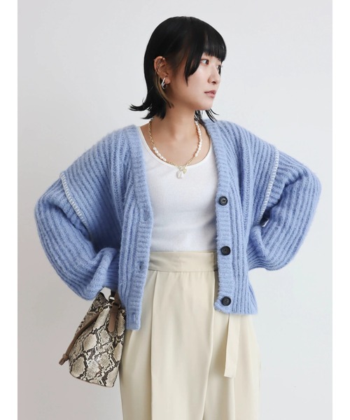 KBF（ケイビーエフ）の「KBF ハンドステッチカーディガン（カーディガン/ボレロ・レディース・パープル/イエロー/ブルー/アイボリー・FREE）」の11枚目の写真