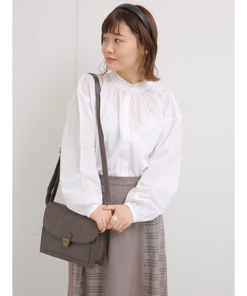 ehka sopo（エヘカソポ）の「フラップスクエアショルダー（ショルダーバッグ・レディース・ブラウン/ブラック/オフホワイト・ﾌﾘ-）」の9枚目の写真