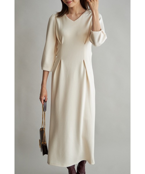 &. NOSTALGIA(アンドドットノスタルジア)の「【yuumiさんコラボ】ダンボールポンチタックワンピース(ワンピース・レディース・アイボリー/ダークネイビー・FREE)」の11枚目の写真