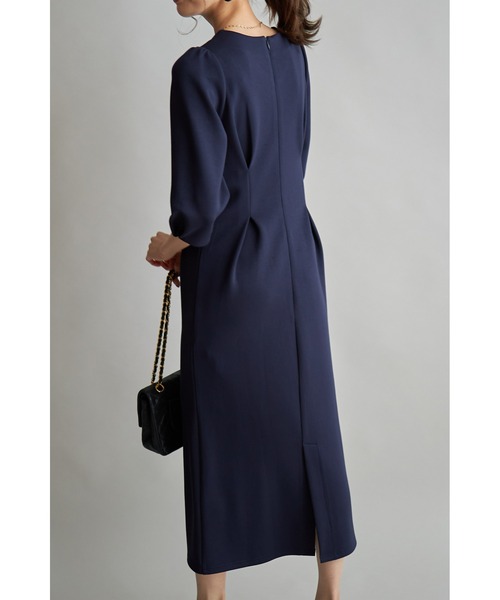 &. NOSTALGIA(アンドドットノスタルジア)の「【yuumiさんコラボ】ダンボールポンチタックワンピース(ワンピース・レディース・アイボリー/ダークネイビー・FREE)」の14枚目の写真