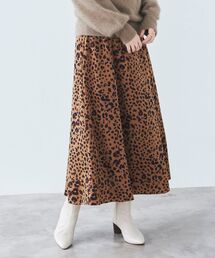 le.coeur blanc | レオパードサテンフレアスカート(スカート)